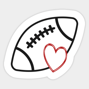 Football Heart Sticker